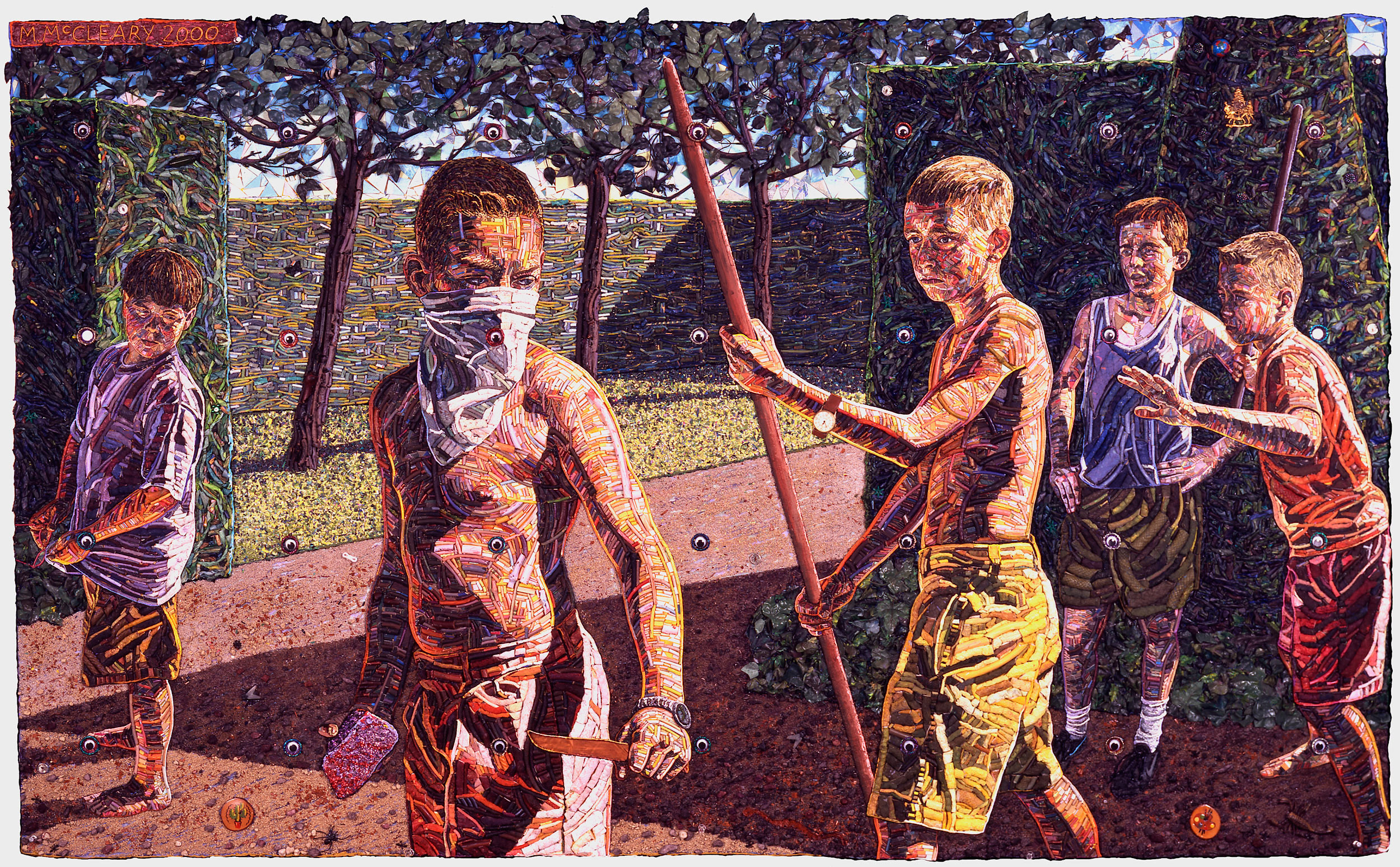 그림3) 매리 맥클레어사과나무의 아이들,종이에 혼합재료(2000).jpg